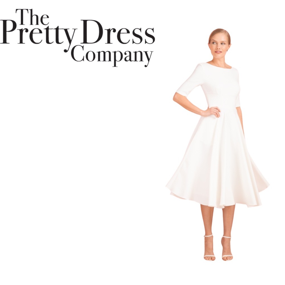 The Pretty Dress Company UK Hepburn Ivory White Swing Dress